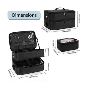Trousse de voyage double couche XL pour artiste technicien en manucure <span class=keywords><strong>coiffeur</strong></span> avec 2 pochettes détachables et bandoulière - Product Image 5