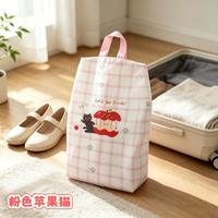 Bolsa de Viaje Tipo Tote Multifuncional, Plegable, con Rayas, Estilo de Dibujos Animados, Práctica Bolsa Organizadora de Ropa Colgante