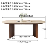 Ensemble de table et chaises de salle à manger ovales en bois massif, style moderne de luxe, 4 à 6 places, meubles de cuisine complets