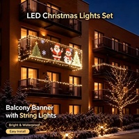 Guirlandes lumineuses de Noël intelligentes contrôlables par application, animation DIY, synchronisation musicale pour décoration de fête en extérieur