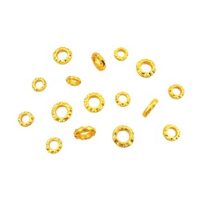 Traditional Sandblasted Gold Wheel <b>Spacer</b> Pads Round Hammered Textured DIY Jewelry Components for Bracelets Necklaces - Product Image 5