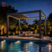 Pergola rétractable en aluminium avec système de toit motorisé, directement de l'usine, pavillon extérieur personnalisé, fourniture OEM ODM