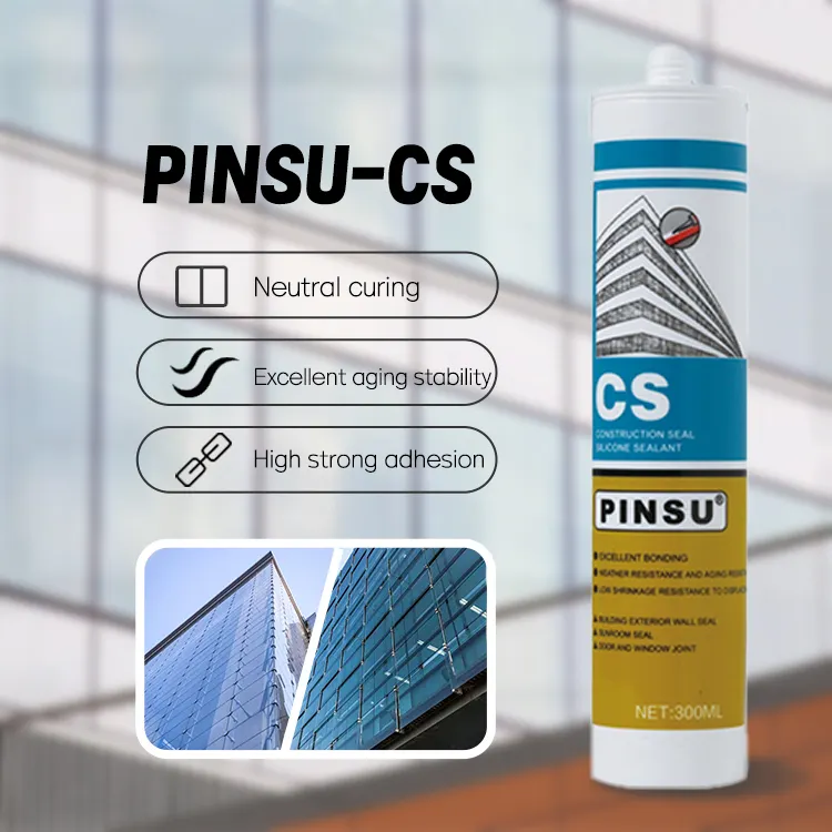 PINSU-CS forte adhérence un composant mastic adhésif structurel bâtiment mastic de Silicone neutre mur extérieur salle de soleil