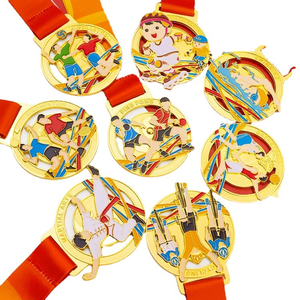 Médailles de sport personnalisées en alliage de zinc poli pour enfants, Taekwondo, Karaté, Cyclisme, Tennis, Randonnée - Product Image 2