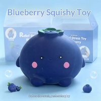 Groothandel Realistische Blauwe Bes Squishy Bal voor Kinderen en Tieners, Creatief Stressverlichtend, Langzaam Terugverende TPR Fruitbal voor Verjaardagen