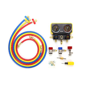 WUZHOU R22/R32/R410A/R134a alumínio <span class=keywords><strong>manifold</strong></span> <span class=keywords><strong>gauge</strong></span> Conjunto manômetro de aço inoxidável com glicerina - Product Image 5