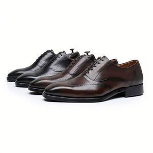 Chaussures Oxford Homme en Cuir Véritable à Enfiler, Bout Pointu, Fabriquées à la Main au Royaume-Uni, Style Britannique, Décontractées, Mariage, Automne, Formelles, Affaires - Product Image 5