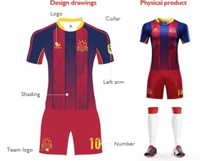 Red with black wear sublimation Custom blank sports jersey new model cheap football shirt uniform set soccer jersey - Product Image 4