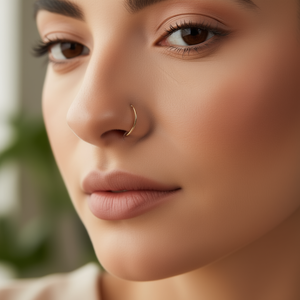 Anillo de Nariz de Acero Inoxidable Chapado en Oro Blanco E2688, Estilo Clásico, Roscado Internamente, Joyería Unisex para Uso Diario - Product Image 2