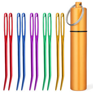 10 Agujas de Tejer de Ojo Grande, Accesorios de Ganchillo, Agujas de Aluminio para Tejer y Reparar Tapices - Product Image 1