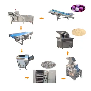 Linha de produção automática de máquina de processamento de alho seco e gengibre em pó