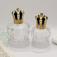 Flacons de parfum vides en verre de forme unique en forme de couronne de 50 ml et 100 ml avec bouchons dorés