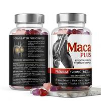 Gummies de beauté à la maca naturelle certifiées OEM pour adultes, supplément à croquer favorisant l'énergie, la résistance et l'équilibre hormonal, 60 unités