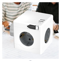 Toma de corriente universal EU Cube con protección contra sobretensiones Múltiples salidas con 3 puertos de carga USB Regleta de alimentación extendida inteligente