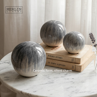Merlin Living Nordic Home Decor Bola Keramik Berlapis Kaca untuk Dekorasi Ruang Tamu Aksesoris Dekorasi