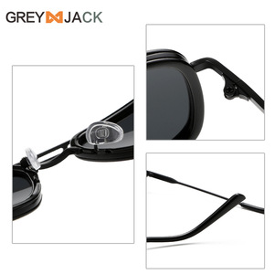 Lunettes de soleil polarisées Greyjack pour femme, monture en métal noir, verres TAC, protection UV400, type 3, pare-soleil - Product Image 1