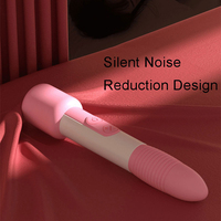 Nieuwe design APP-gestuurde siliconen vibrator met 9 frequenties, dubbele puntvibratie, USB-opladen, pen-vormig.