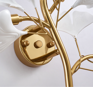 PM豪华亚克力银杏壁灯客厅背景创意树叶壁灯门厅走廊卧室床头北欧灯 - Product Image 3