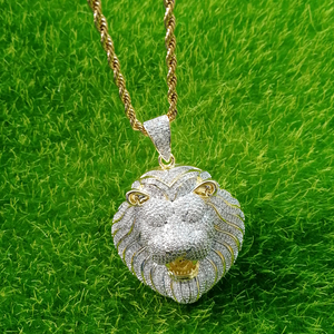CN152 <span class=keywords><strong>Collana</strong></span> con Ciondolo <span class=keywords><strong>a</strong></span> Catena Intrecciata Placcata Oro con Zirconi Cubici, Gioielli Hip Hop da <span class=keywords><strong>Uomo</strong></span> - Product Image 5