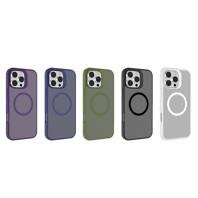 Magnetic Matte Translucent Shockproof Frosted Mobile Phone Case Compatible iPhone Samsung Includes Camera Protector Accessory
