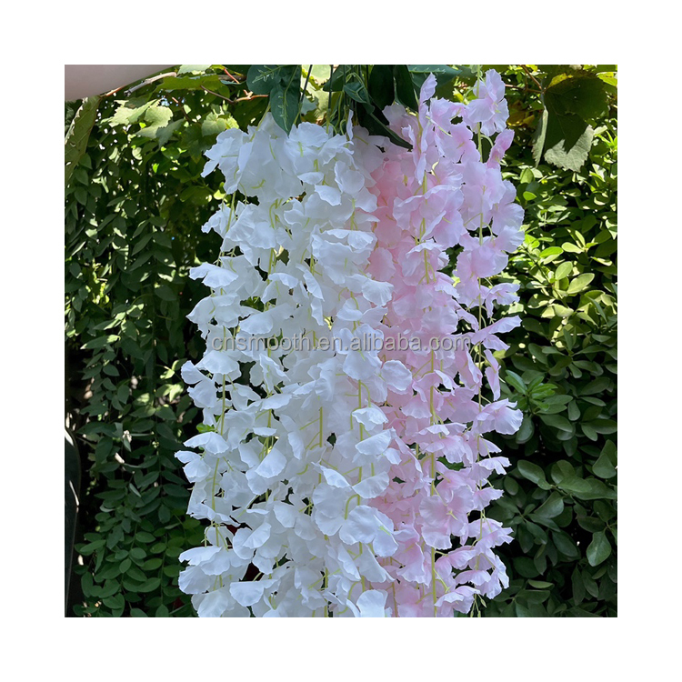 SMOOTH zyy-3 Artificial Wisteria Vine Silk Flowers for Wedding Home Decoration