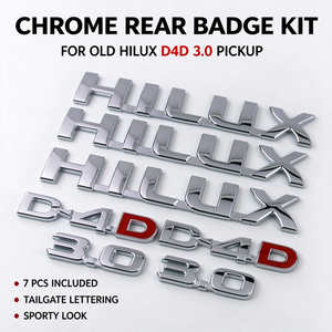 เหมาะสำหรับโลโก้ภาษาอังกฤษของโตโยต้า ไฮลักซ์ รุ่นเก่า HILUX <span class=keywords><strong>D4D</strong></span> 3.0 สติ๊กเกอร์กันชนหลังแบบ 7 ชิ้น สำหรับตก<span class=keywords><strong>แต่ง</strong></span> - Product Image 5