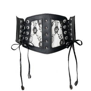 Nouvelle mode ceinture large en cuir PU pour femmes Style décontracté noir avec dentelle Sexy et décoration de <span class=keywords><strong>corset</strong></span> boucle en alliage élastique en vrac - Product Image 6