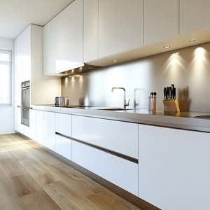 Contemporary Kitchen Cabinets with Automatic Touch Open/Close System Modern Kitchen Hardware Includes <b>Drawer</b> Slide Accessories - Product Image 5