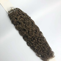 Extensions de cheveux 100% Remy Double Drawn Cheveux russes Ondulation naturelle Micro anneaux Extensions de cheveux humains Cuticules alignées