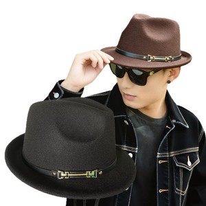 Fedora Hat <b>Woolen</b> Solid Color Small Brim Unisex Winter Fashionable <b>Top</b> Hat With Bow Detail - Product Image 4