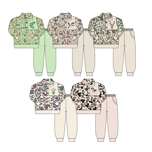MOQ personnalisé 5 pièces, Vêtements camouflage pour bébés filles et garçons, styles chasse, vente en gros, vêtements pour frères et sœurs, boutique, prix usine, barboteuses, robes, pulls - Product Image 6