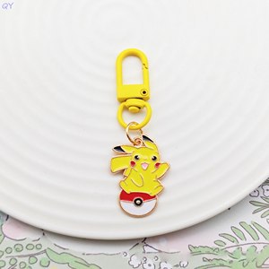 QY Enamel Keychain anime Charmander Eevee Metal Pendant Cartoon Anime Bag <b>Clip</b> Key Ring Fans - Product Image 5