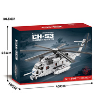 Jouets éducatifs de transport, cadeaux d'avion, avion, blocs de construction Moc, avion militaire, hélicoptère d'attaque militaire, modèle de blocs de construction
