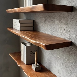 Étagère murale en bois massif, dimensions personnalisées, certifiée ISO14001, respectueuse de l'environnement, étagère de <span class=keywords><strong>cuisine</strong></span> en bois massif - Product Image 1