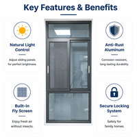 Ventanas Corredizas de Aluminio Modernas y Resistentes al Óxido, Personalizables, con Función Antirrobo para Hogares Familiares, Cocinas, Dormitorios y Salas de Estar