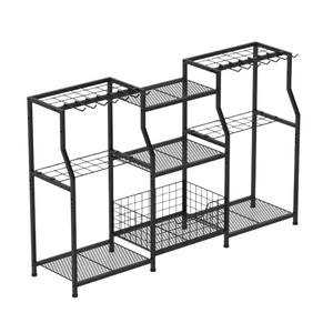 Garden <b>Tool</b> <b>Rack</b> 3 Tier Black Free Standing Storage Organizer For Garage Patio Outdoor <b>Tools</b> - Product Image 5