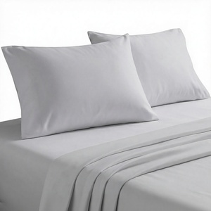 Juego de Ropa de Cama de Algodón 100% Natural, Ecológico, de Alta Calidad, 200 Hilos, Satén, Blanco Sólido, 4 Piezas, para Todas las Temporadas, Bolsillos Profundos, Ajuste Perfecto - Product Image 4