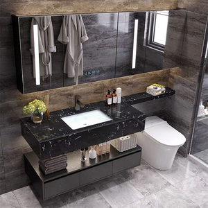 Tocador de <span class=keywords><strong>baño</strong></span> <span class=keywords><strong>con</strong></span> <span class=keywords><strong>encimera</strong></span>, <span class=keywords><strong>mueble</strong></span> de <span class=keywords><strong>baño</strong></span> moderno <span class=keywords><strong>con</strong></span> unidad de pvc, conjunto de tocador de <span class=keywords><strong>baño</strong></span> blanco - Product Image 3