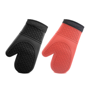 Mitaines de four en silicone antidérapantes et résistantes à la chaleur pour la cuisson et la préparation culinaire avec doublure en coton – Vente en gros - Product Image 6
