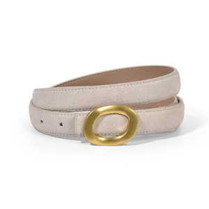 <span class=keywords><strong>Cintura</strong></span> in Pelle di Vacchetta Opaca Semplice ed Elegante con Fibbia in Lega per Donna, 110cm, Versatile per Pantaloni <span class=keywords><strong>e</strong></span> Gonne - Product Image 3
