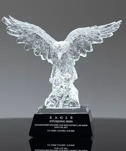 Hitop Wholesale Flying Eagle Model K9 High Quality Crystal Eagle Trophy For Business Or New Year Gifts