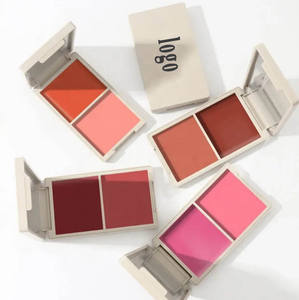 Personalizzabile labbra e guance 2 In 1 tavolozza Blush No Logo Vegan lunga durata guance rosse crema bicolore Pallette Blush - Product Image 5