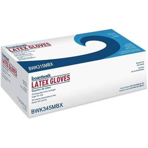 "Disposable Safety Gloves Boardwalk 345MCT Natural Medium Powder-Free 4 2/5 Mil Latex Gloves 1000/Ctn" - Product Image 4