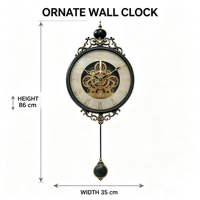Jam Dinding Gaya Eropa Retro dengan Gerakan Quartz, Logam, Jarum Senyap, Angka Romawi, Bertenaga Baterai, Dekorasi Dinding Rumah dan Kantor.