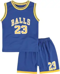 Maillot de basket-ball personnalisé pour enfants en bas âge d'été tenue bébé garçons filles lettres débardeur + short de survêtement ensembles vêtements pour enfants