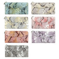 Dompet Panjang AndoBag Motif Kulit Ular, Dompet Koin Serbaguna Trendi untuk Wanita, dengan Bukaan Magnetik 1601