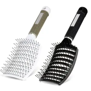 Wholesale Curved Vented Styling Hair Scalp Massage Bristle Nylon Vent Curly Detangle Hair Brush for Salon Hairdressing Tools