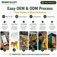 MOMOVALLEY Lumière LED 3D réaliste motif tigre, sculpture animale bionique pour parcs à thème, zoos, jardins municipaux et décoration paysagère