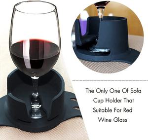 Para sofá, portavasos, bandeja de mesa <span class=keywords><strong>reclinable</strong></span> para copas de vino, tazas, vasos, vasos, latas de viaje, silicona antideslizante - Product Image 5