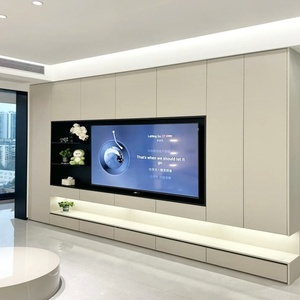 Centre multimédia mural pour salon, conçu sur mesure, adapté aux appartements, hôtels et villas - Product Image 2